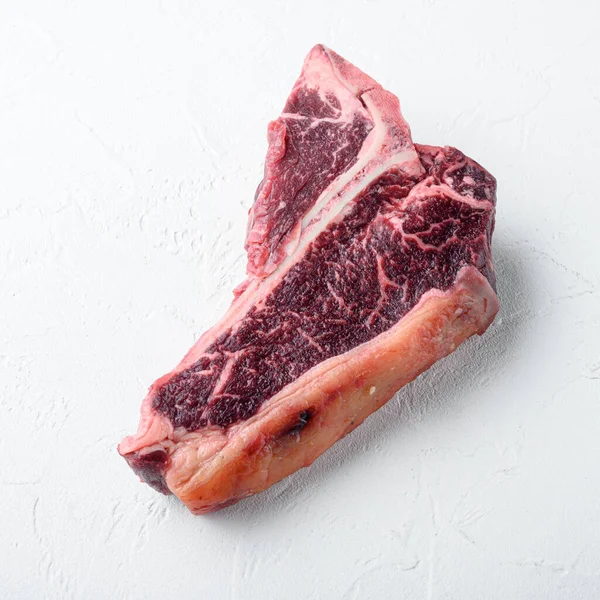 Vieilli Sec Bone Cru Porterhouse Boeuf Marbré Viande Steak Principal — Photo