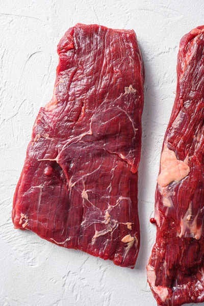 Raw Skirt Steak Flank Steak Bbq Cut Organic Meat Cut — Stock Photo, Image