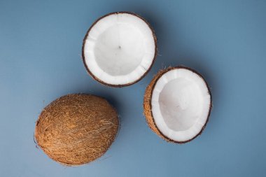 Coco parçaları seti, mavi desenli yaz arkaplanı.