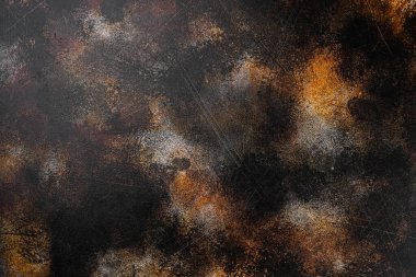 Eski grunge koyu desenli ahşap arkaplan seti, üst görünüm düz yatay metin veya yiyecek için kopyalama alanı eski koyu rustik masa arka planı