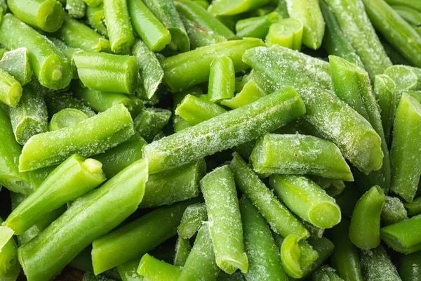 Conjunto Verduras Frijoles Verdes Cortados Congelados — Foto de Stock