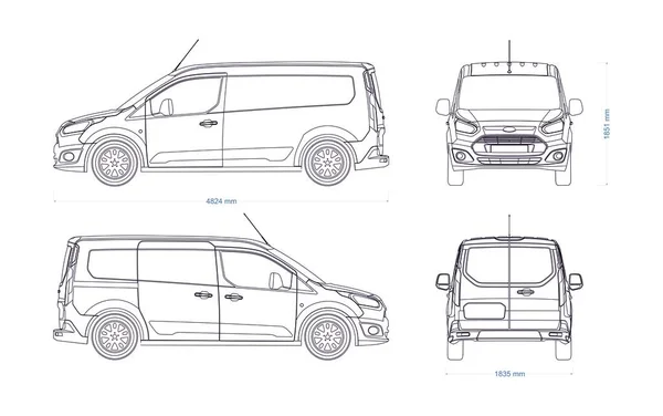 Van Vector Template Car Branding Advertising Light Commercial Van Marketed — Stock Vector