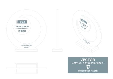Moon Trophy Vektör Şablonu, İş Dünyası Ayırma Ödülü, Kurumsal Tanınma Ödülü Ödülü