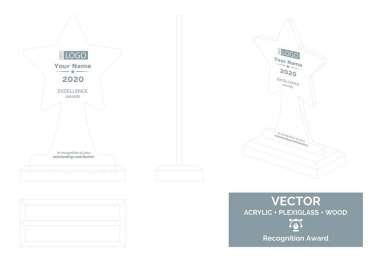 Star Trophy Vektör Şablonu, İş Dünyası Ayırma Ödülü, Kurumsal Tanınma Ödülü