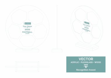 Futbol Topu Kupası Vektör Şablonu, Futbol Kupası Ayırma Ödülü, Futbol Tanıma Ödülü