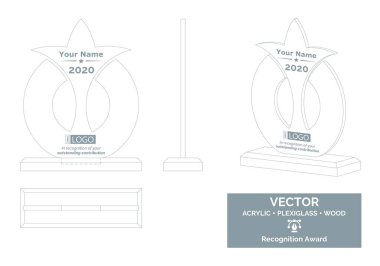 Abstract Trophy Vector Template, Business Trophy Distinction Award, Employee Recognition Trophy Award clipart