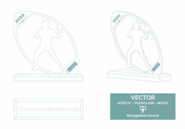 Futbolcu kupa vektör şablonu, Amerikan futbolcusu kupa şablonu, futbol şampiyonası tanıma ödülü, en iyi oyuncu ödülü