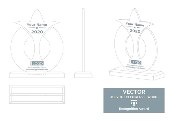 Abstract Trophy Vector Template Business Trophy Distinction Award Employee Recognition — Stock Vector