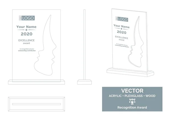 Abstract Trophy Vector Template Business Trophy Distinction Award Employee Recognition — Stock Vector