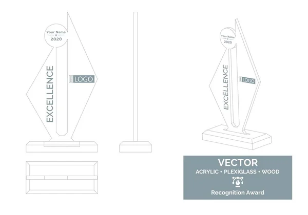 Abstract Trophy Vector Template Business Trophy Distinction Award Employee Recognition — Stock Vector