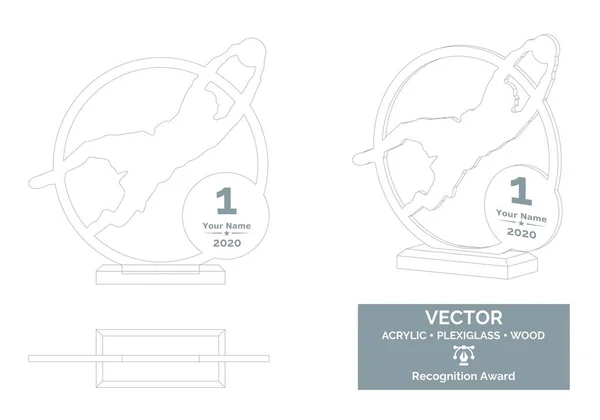 Шаблон Вектора Трофея Вратаря Шаблон Трофея Футболиста Трофей Признания Футбола — стоковый вектор