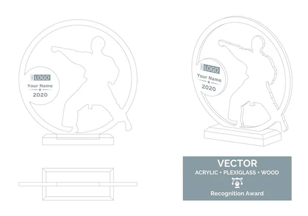 Martial arts Trophy Vector Template, Karate Trophy award, Recognition Trophy Award