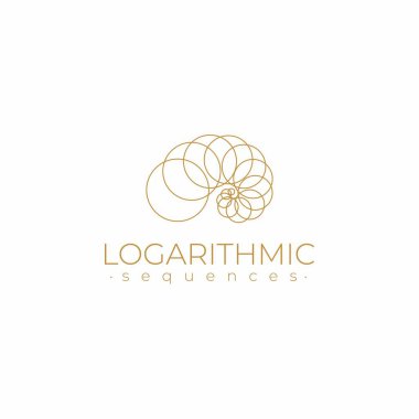 Sacred geometry logo template. Logarithmic sequences. Fibonacci spiral logo design. Golden ratio. Flower of life. Divine proportion clipart