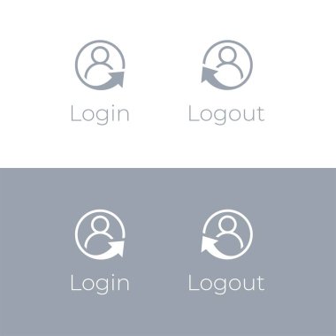 Giriş simgesi. Çıkış simgesi. İmzalayın. Sembolü imzala. Simge kaydet. Hesap tabelası. Kullanıcı arayüzü. Web sitesi ve Uygulama simgeleri.