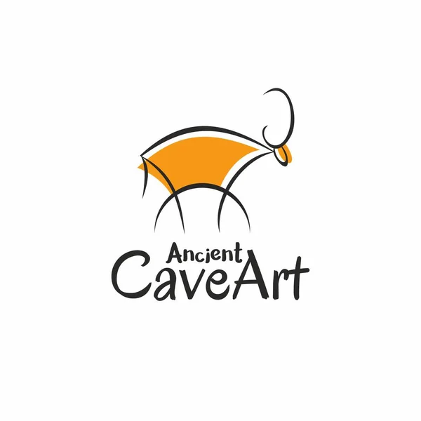 Логотип Живописи Древних Животных Пещерный Логотип — стоковый вектор