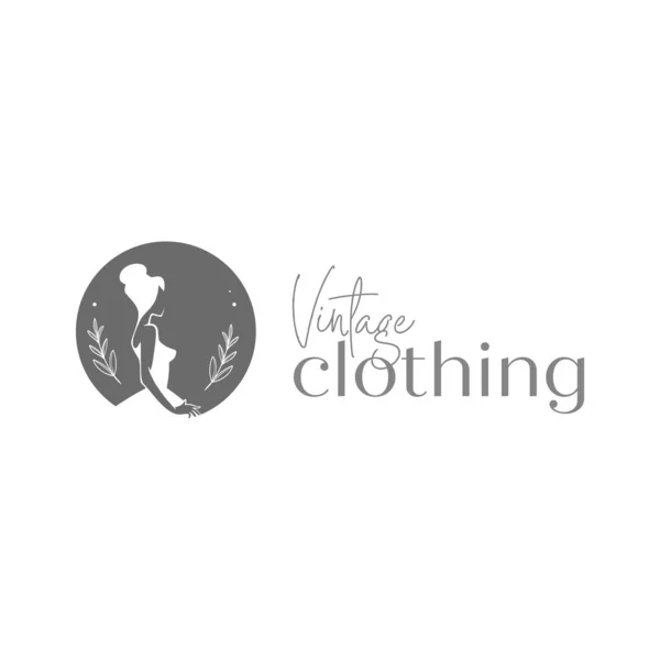 Логотип Старинной Одежды Винтажный Шаблон Логотипа Платья Логотип Дамы Моды — стоковый вектор