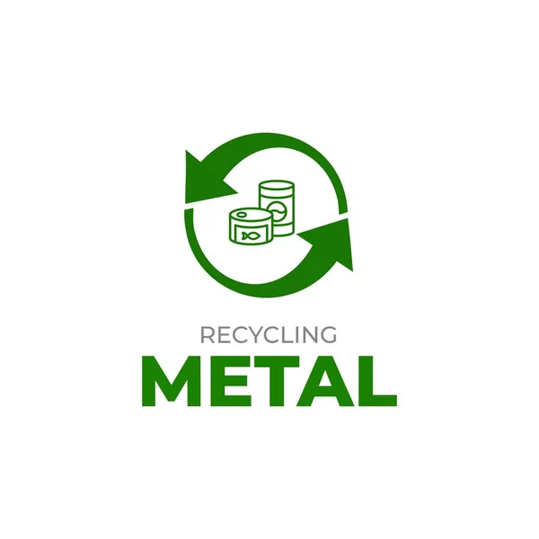 Plantilla Logotipo Reciclaje Metal Icono Reciclaje Metales Usados Reciclaje Separado — Vector de stock