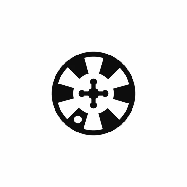 Векторная Иллюстрация Плоской Рулетки Казино Простой Значок Рулетки Знак Колеса — стоковый вектор