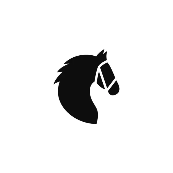 Flat Horse Icon Simple Horse Head Silhouette Horse Race Symbol — Stock Vector