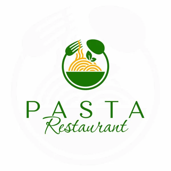 Pasta Restaurant Logo Italiaans Restaurant Logo Cirkellepel Vork Italiaans Eten — Stockvector