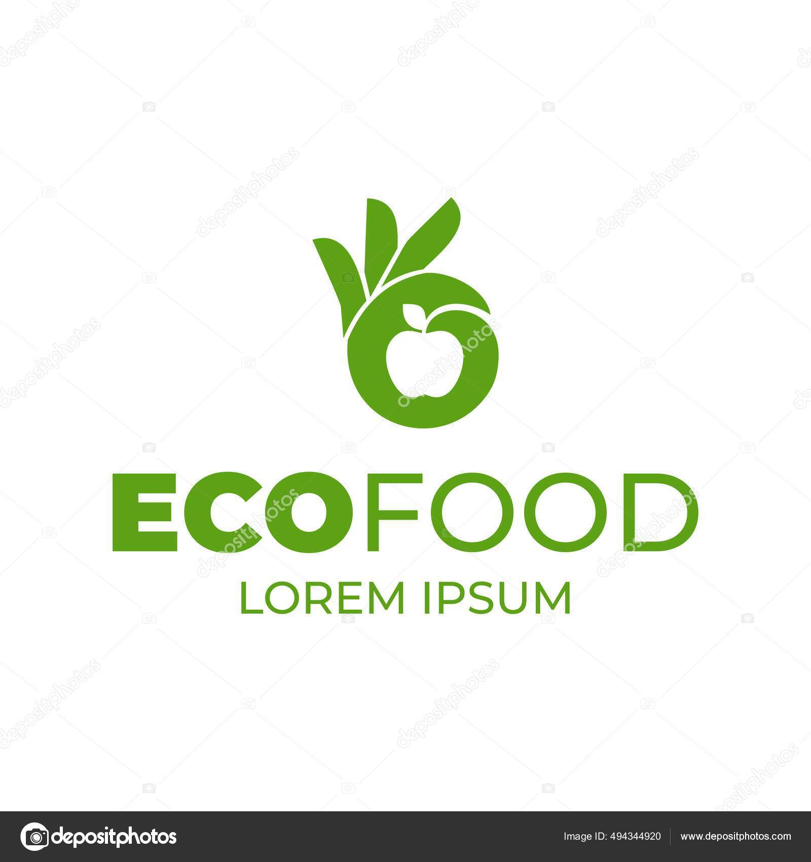 Plantilla Logotipo Eco Food Mano Manzana Espacio Negativo Pegatina Frutas  Vector de stock #494344920 de ©CloudB, image size:1600x1700