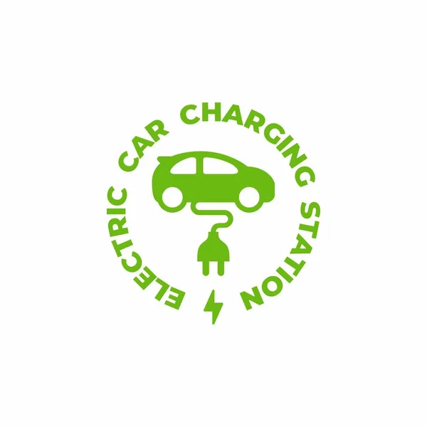 Symbol Für Eine Ladestation Für Elektroautos Logo Schaltfläche Für Elektroautos — Stockvektor