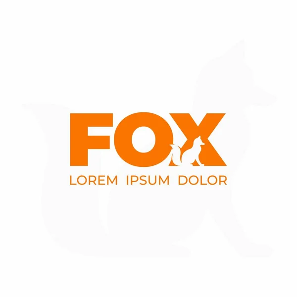 Modelo Logotipo Espaço Negativo Fox Símbolo Silhueta Raposa Espacial Negativa — Vetor de Stock