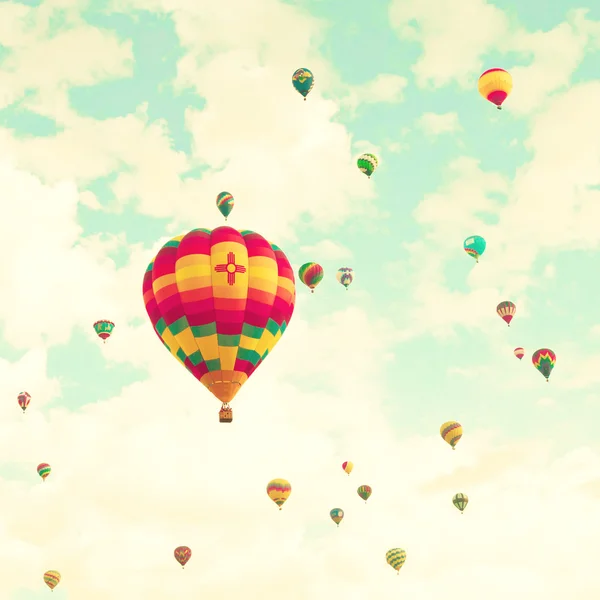 Vintage colorful hot air balloons — Stock Photo, Image