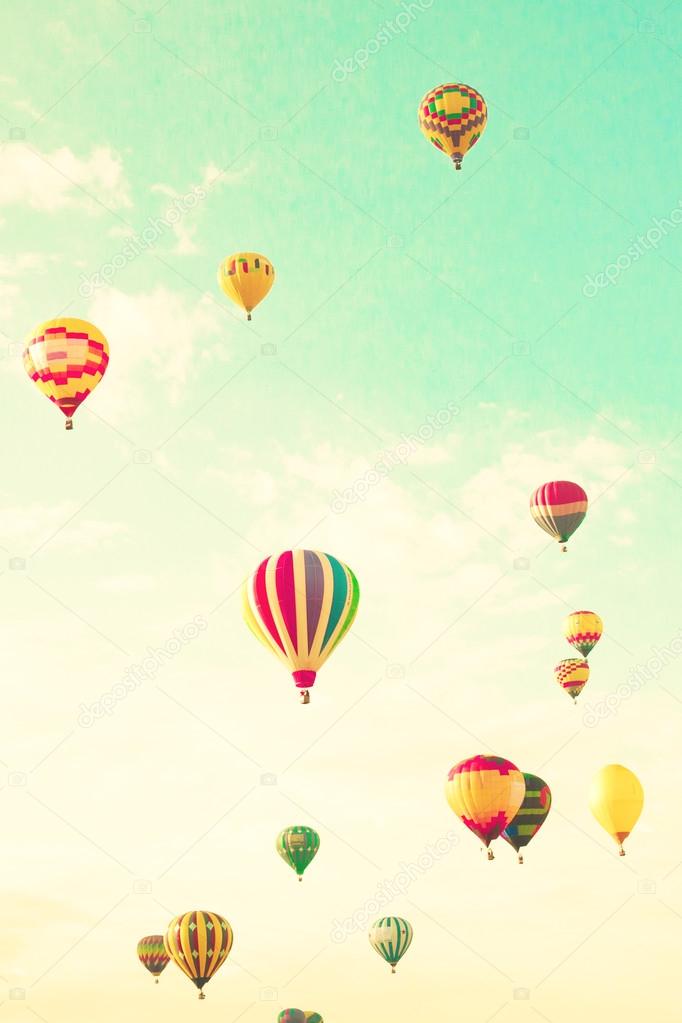 Vintage Colorful Hot Air Balloons Stock Photo C Andrekaphoto