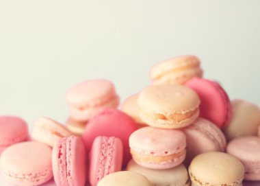 Fransızca macaroons yığını