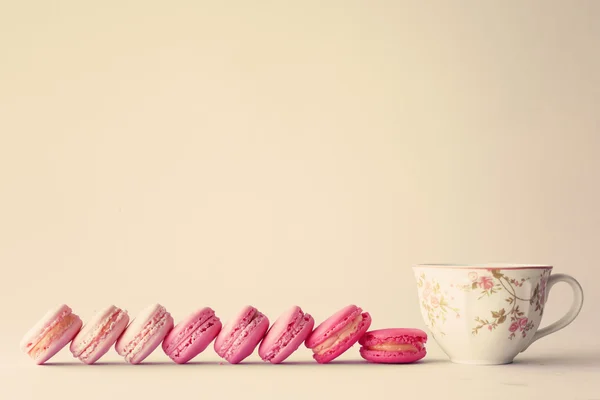 Macaroons and cup of Coffee — Stock Photo, Image