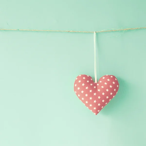 Valentine's heart on rope — Stock Photo, Image