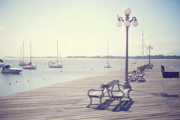 Zomer haven met boten — Stockfoto