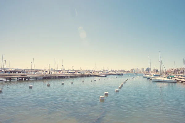 Summer port with boats — Stock Photo, Image