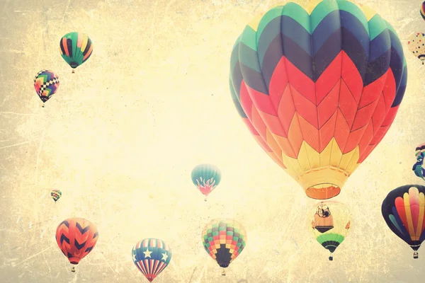 Textured hot air balloons in flight — Stock Photo, Image