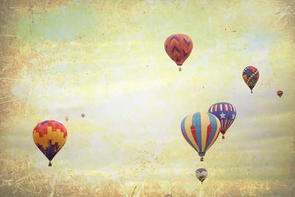 Textured hot air balloons in flight — Stock Photo, Image