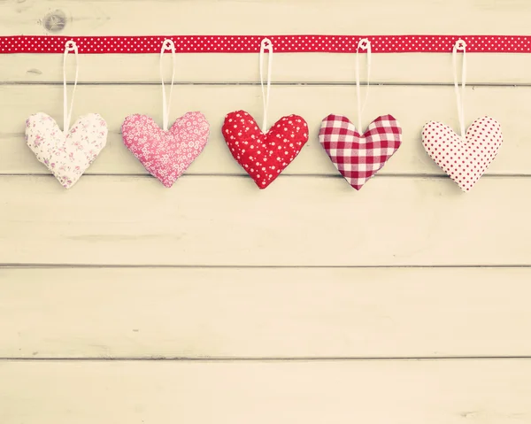 Lovely hearts hanging — Stock Photo, Image