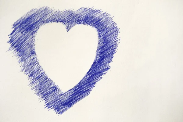 Heart sketch with a pen ball — Stock Photo, Image