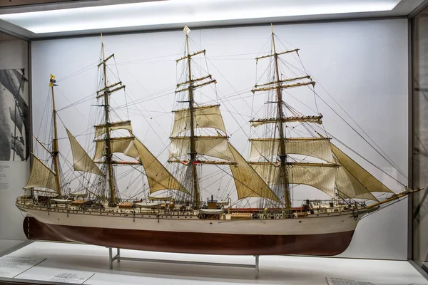 Munich Germany September 2018 Antique Model Sailing Ship German Museum — Stock Photo, Image