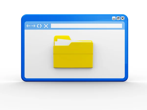 Finestra e cartella del browser — Foto Stock