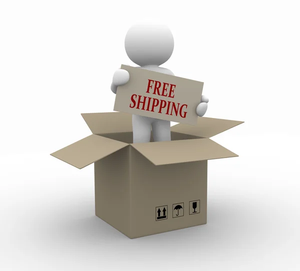 People icon with free shipping tablet — Stock Photo, Image