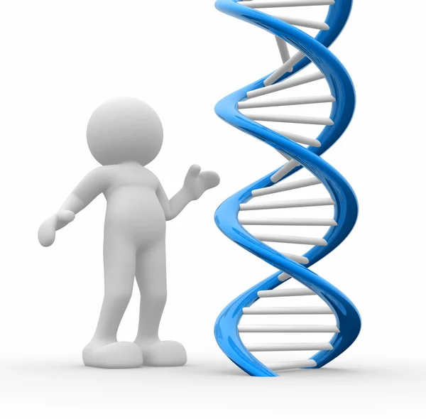 Dna에 가리키는 사람 — 스톡 사진