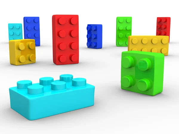 Colorful plastic toy blocks — Stock Photo, Image