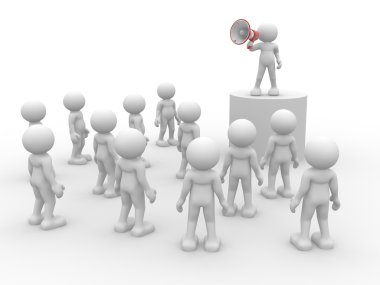 Megafon ile insan karakterleri