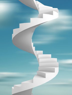 Beyaz spiral merdivenler