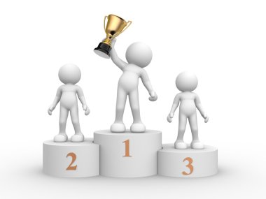 Human characters on podium clipart