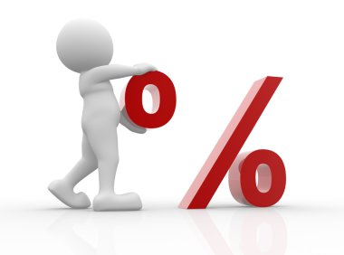 yüzde işareti olan adam