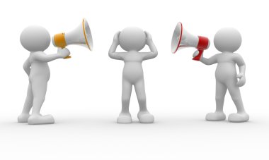 Megafon ile insan karakterleri