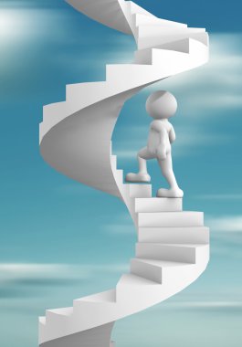 İnsan karakteri tırmanış döner merdiven