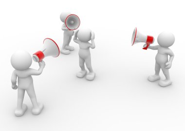 Megafon ile insan karakterleri